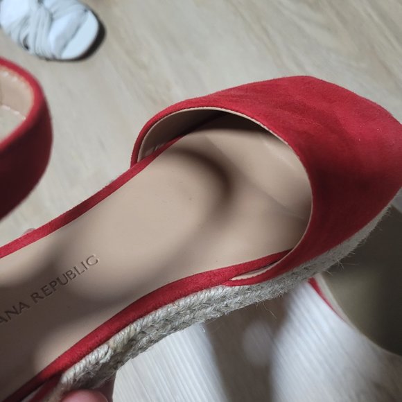 Red flat leather espadrilles - Picture 4 of 4